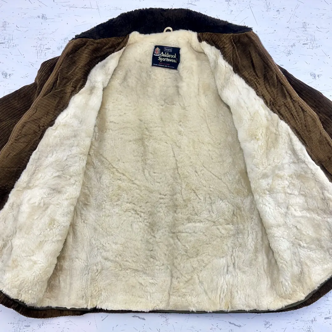 60s~70s Sears Oakbrook Sportswear Boa Blouson カーキ 40