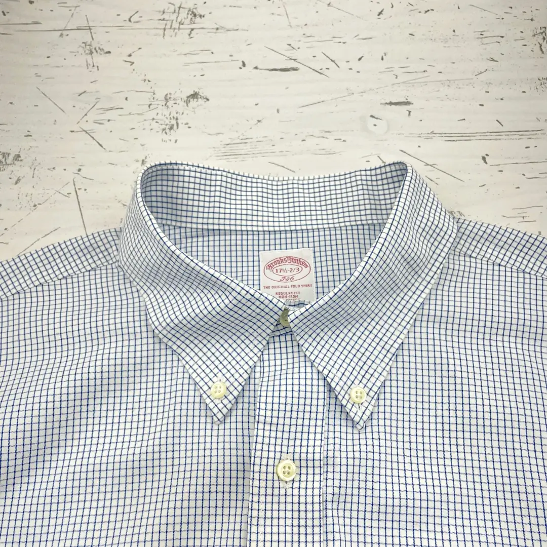 brooks brothers USA製 17 1/2 makers シャツ US古着】Brooks Brothers ブルックスブラザーズ 長袖シャツ ワイシャツ