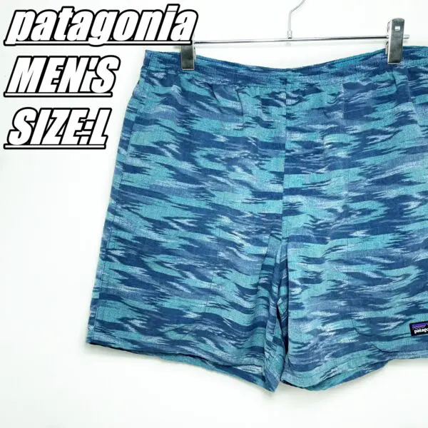 ビンテージ80's○Patagoniaバギーズショーツ青緑size L