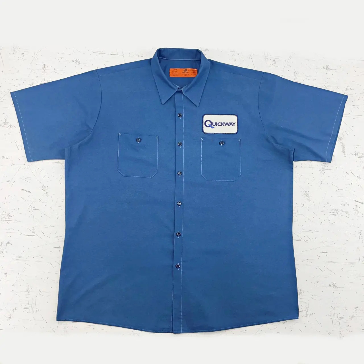 USAデザイン レッドキャップ バックプリント 2XL 古着半袖 ワークシャツ RED KAP レッドキャップ 半袖シャツ ワークシャツ メンズ 無地
