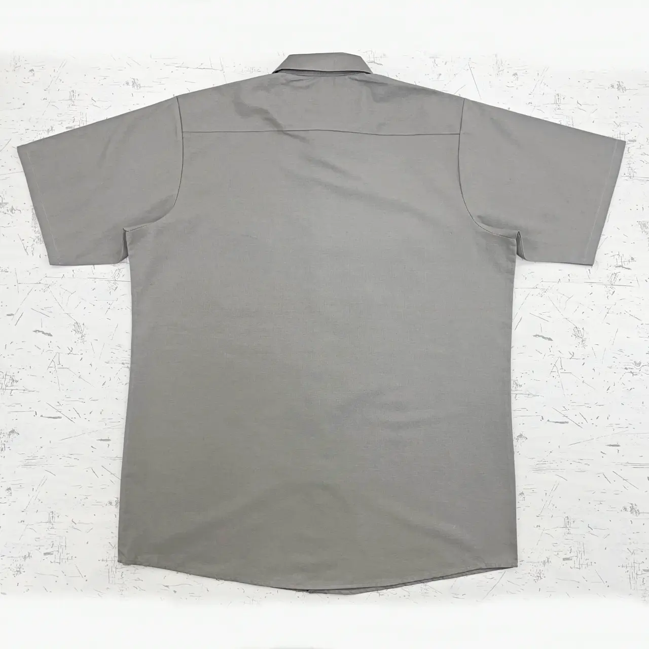 USA古着 REDKAP　半袖ワークシャツ2XL グレー　Straydog US古着】RED KAP レッドキャップ 企業ロゴ刺繡 半袖ワークシャツ