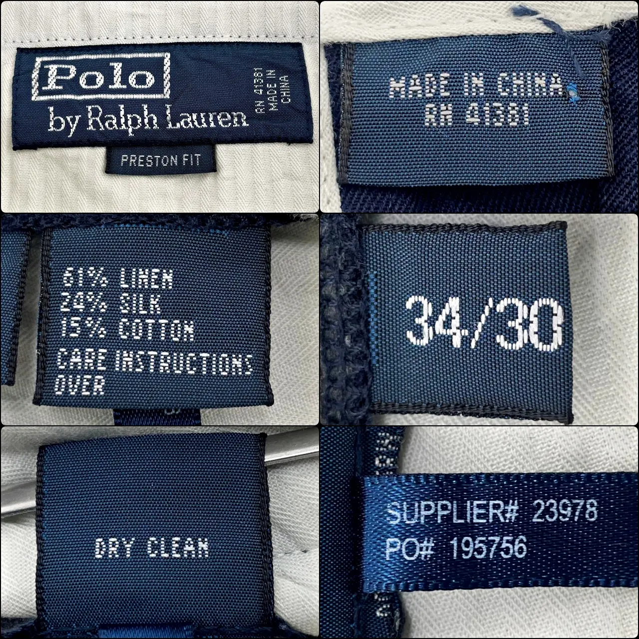 リネン100% ネイビー preston fit Ralph Lauren リネン100% ネイビー preston fit Ralph Lauren 中古・古着通販