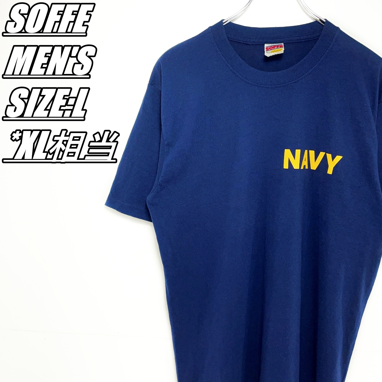 【US古着】SOFFE　ソフィー　NAVY　プリントTシャツ　メンズ　サイズ表記L　XL相当　ネイビー